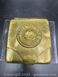 Imperial Brass Cigarette Case Featuring Crown, & Gott Mit Uns on Front 