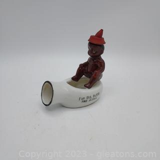 Figural Baby and Bedpan Ashtray “For Old Butts and Ashes” 