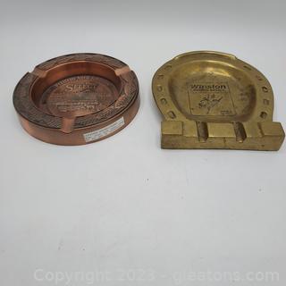 Pair of Winston Cigarette Ashtrays- Winson Select and Winston Rodeo Series 