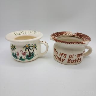 Pair of “Butts Only” Novelty Ashtrays