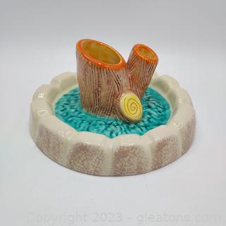 Italian Made Tree Trunk Ashtray 
