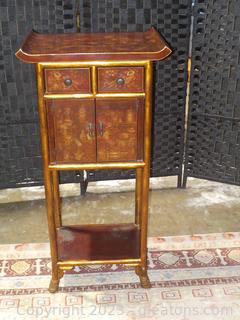 Stylish Accessory Cabinet with Brass Hardware and Feet (Asian)