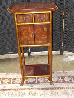 Stylish Accessory Cabinet with Brass Hardware and Feet (Asian)