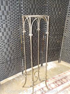 Tall, Distressed Wrought Iron Plant Stand