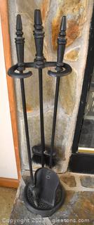Four Pieces Wrought Iron Fire Place Tools 