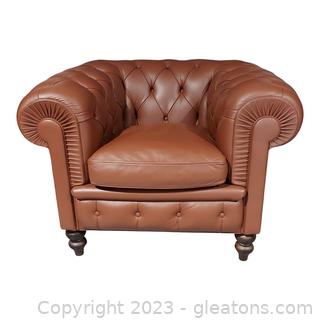 Beautiful Poltrana Frau Chester Armchair in Brown Leather - value at $12,000+