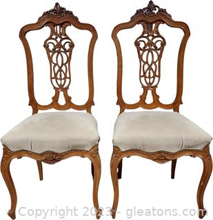 2 Louis XV Style Side Chairs (Have been reupholstered)