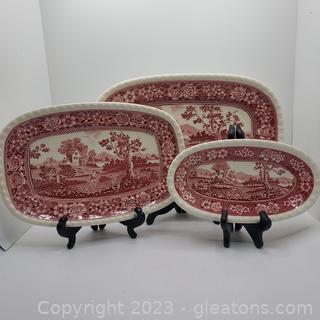 3 Beautiful Villeroy & Boch “Rusticana” Red Serving Platters