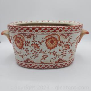 Lovely Red Porcelain Planter