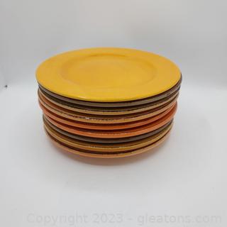 9 Warm Colored Luncheon Plates – Made in Italy 