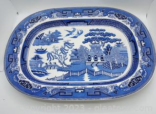 Large Blue Willow Platter 