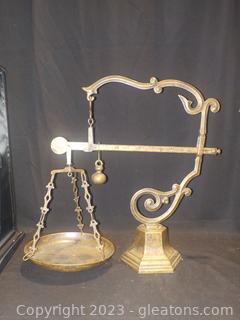 Antique Solid Brass Balance Scale. Made in Italy