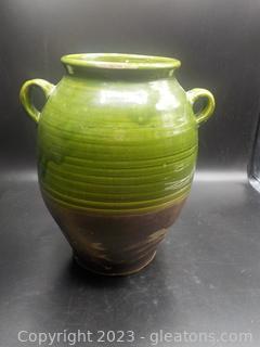 Italian Rustic Glazed Pottery Olive Jar