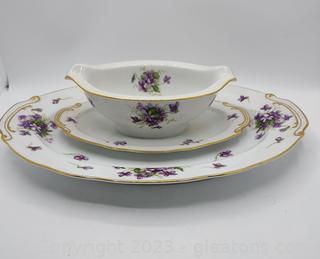 Beautiful Rossetti “Spring Violets” Serving Pieces-2 items