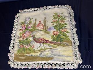 Amazing Handmade Tapestry Pillow Sham w/Fringe Border 