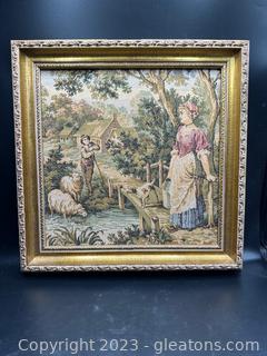 Romantic French Vintage Framed Tapestry Wall Art 