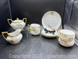 Graceful Bavarian Bone China Tea Set (Alice Pattern) (10pc) 