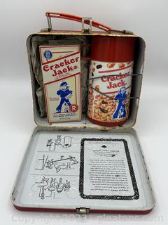 Cracker Jack Children’s Vintage Metal Lunch Box w/Thermos