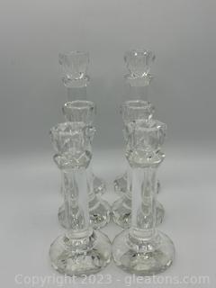 Crystal Glass Candlestick Holders