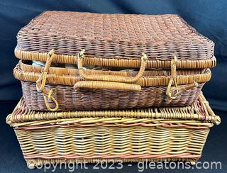 Wicker Rattan Suitcase/Baskets 