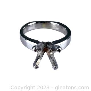 14kt White Gold Solitaire Ring Mounting