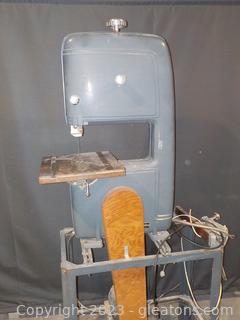 Vintage Mounted Sears Craftsman. Band Saw with Dunlap 1/3 Horse Power Motor 
