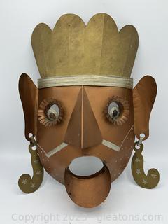 Vintage Sheet Metal Decorative Mask 