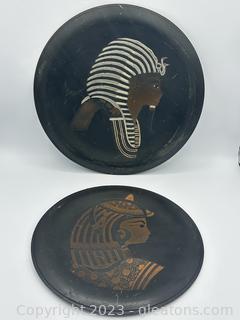 Vintage Egyptian Brass Wall Plates 