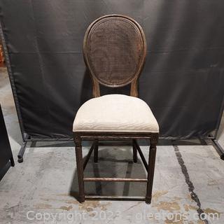 Oval Back Counter Stool With Upholstered Sear