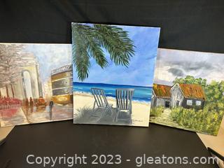 Three Painted Canvases 