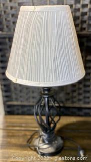Small Table Lamp faux Iron Base 