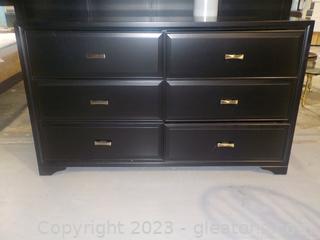 Black Wood-Look 6 Drawer Dresser Matches Lots 7407, 7425, 7409 