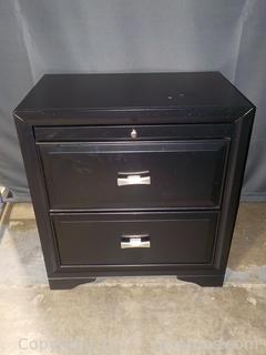 Black 2-Drawer Night Stand from Rooms to Go Matches Lot 7425