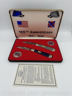 Case XX 125th Anniversary 1861-1986 2 Knife Commemorative Set 