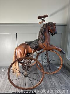 Vintage Horse Tricycle - Proceeds "Coco's Cupboard", Local Not for Profit benefiting homeless animals