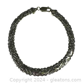 14kt White Gold Woven Bracelet 9.9 Grams 