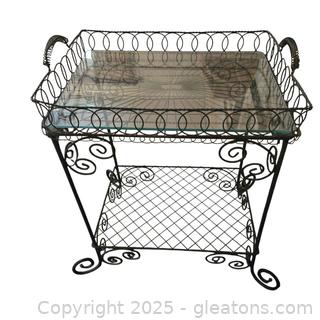 Small Metal Cart with Removeable Tray