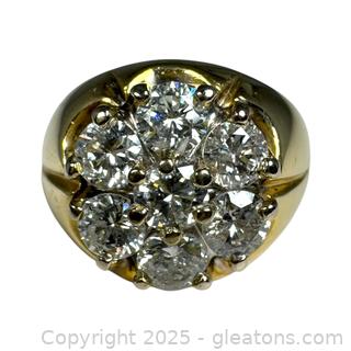 Men's Diamond Cluster Ring 2.9 CTTW Appraised $3,550
