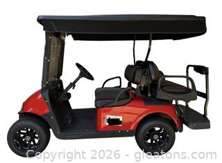 2016 E-Z-GO RXV 48V Electric 4-Passenger Golf Cart w/Rear Flip Seat, Charger, and Weather Enclosure