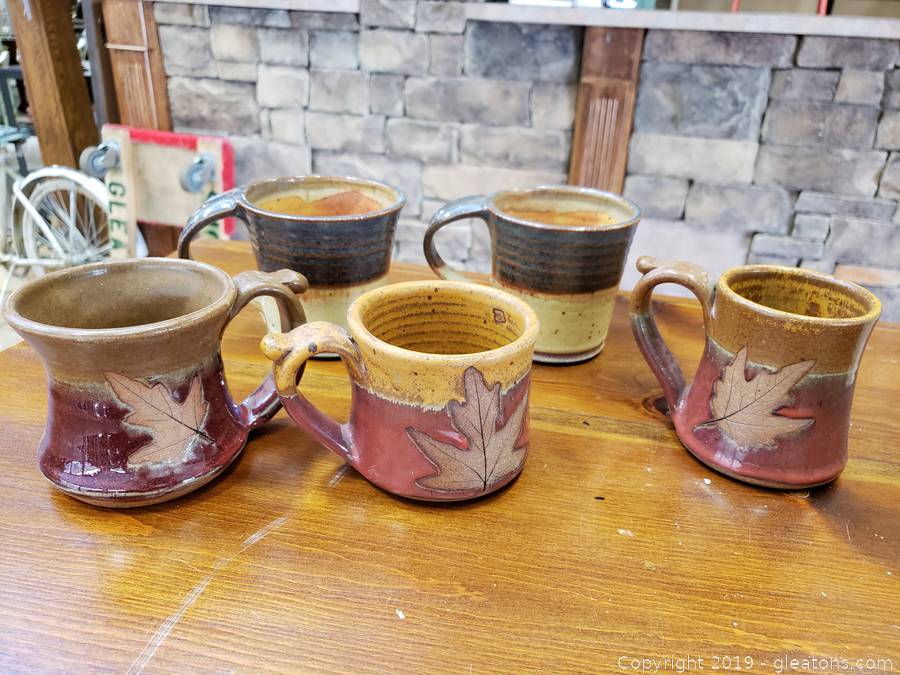 Alewine Pottery (5) Set Coffee Mugs (Fall Leaf Design) Auction | Gleaton's,  Metro Atlanta Auction Company, Estate Sale & Business Marketplace