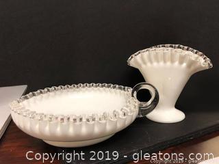 Fenton Milk Glass Teardrop Condiment Set Produced 1955 – 1958