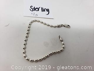 4g. Sterling Silver Beaded Bracelet