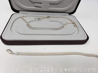 17g Sterling Silver Necklace And Bracelet