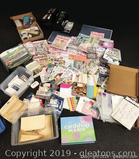 Very Large Crafts Brand New Most Not Opened, Stamps, Scrap Booking Beading With Beads Embossing A Lot Of Extras