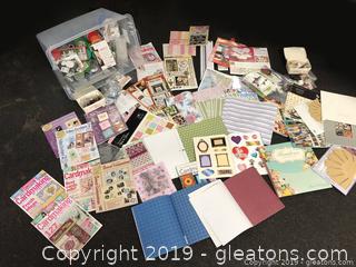 Xtra Large Mixed Craft Lot Extensive Brand New Craft Materials beading Scrap Bookings Decoupage Many More Stamps
