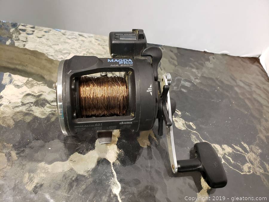 Okuma Magda Pro MA 30DX Salt Water Reel With Braided Wire And Depth Counter  Auction