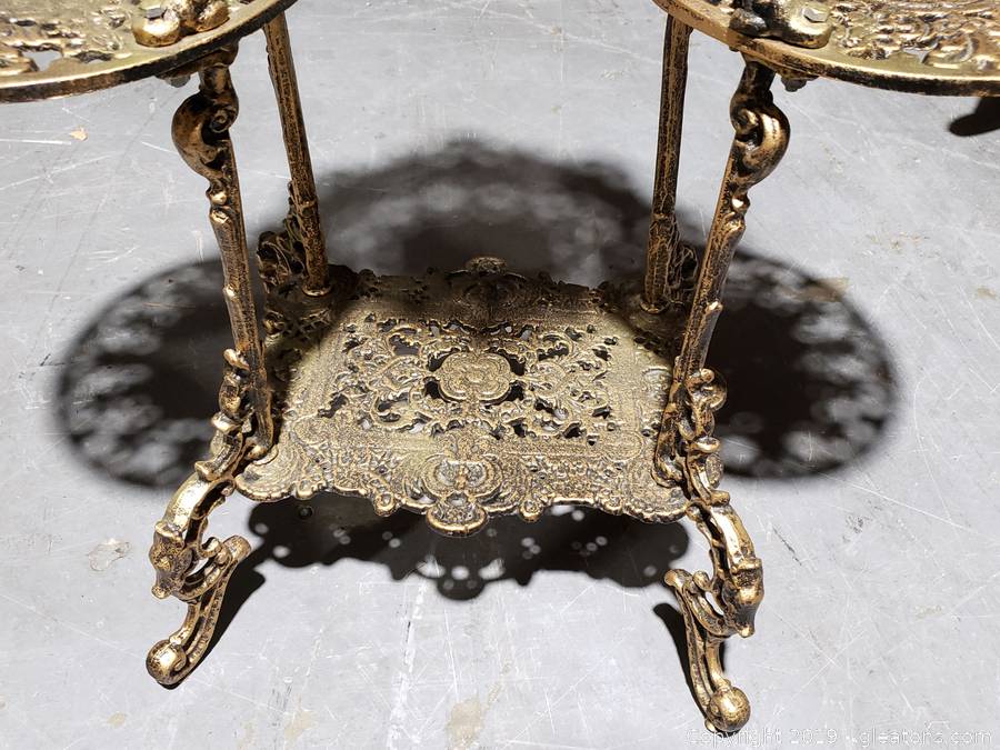 Lot - VICTORIAN CAST IRON BRASS PLANT STAND