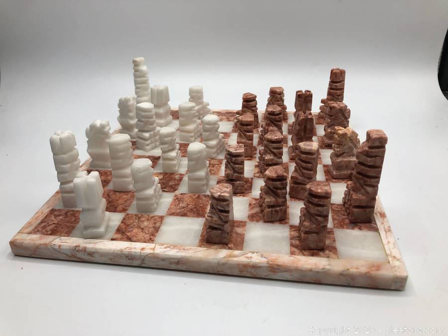 Hand carved best sale marble chess set