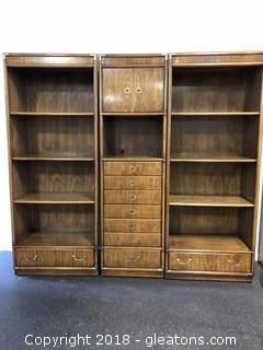 Vintage Drexel Consensus Lingerie and Jewelry Chest of Drawers with Two Matching Drexel Book Shelves