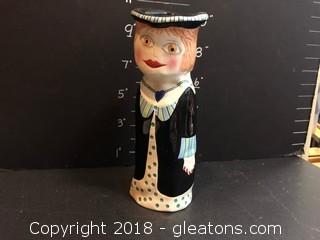 Retired Ganz ladies Series Susan Paley Vase Bella Casa "Francais" Hand Painted Ceramic 9.75"